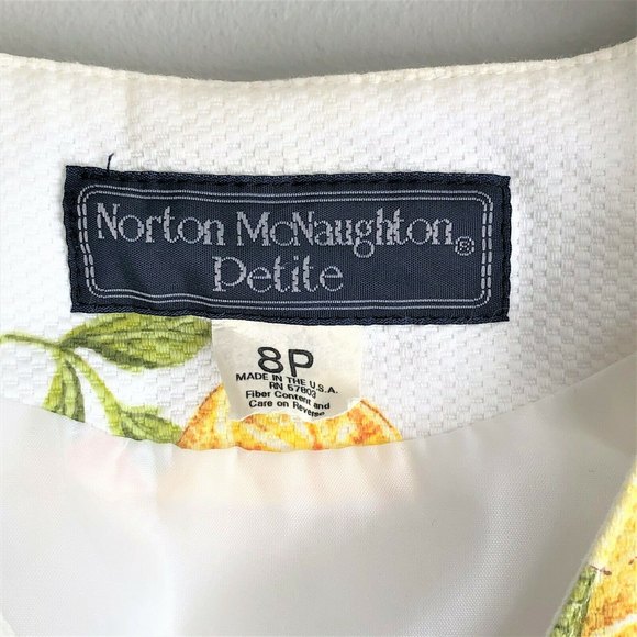 Vintage 90s Y2K Norton McNaughton Waffle Cotton White Lemon Vest - Size 8P - Picture 3 of 10